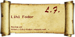 Lihi Fodor névjegykártya